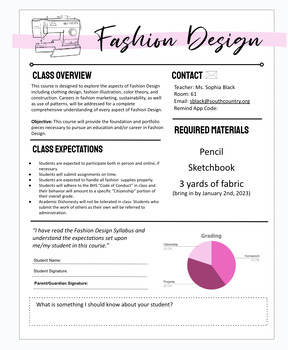 Preview of Editable Art Syllabus Pack