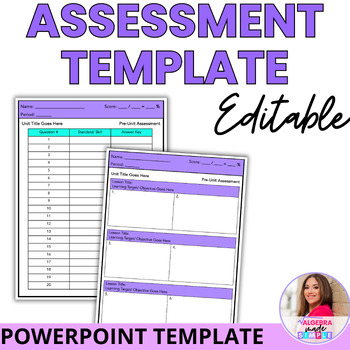 Editable Assessment Template in Powerpoint for Teachers Baseline Unit Exam