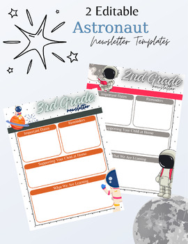 Preview of Editable Astronaut Newsletter Templates