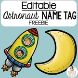 Editable Astronaut Name Tag Freebie