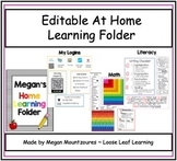 Editable At Home Learning Folder