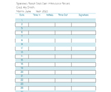 Editable Attendance Record Template