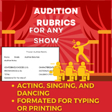 Editable Audition Rubrics for Any Play or Musical Theater 