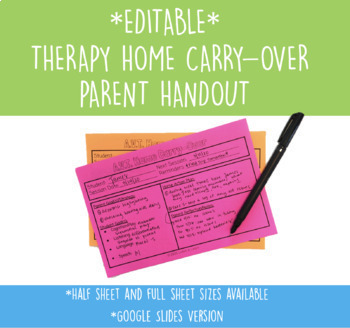 Preview of Editable Auditory Verbal Therapy (AVT) Home Carry-Over 