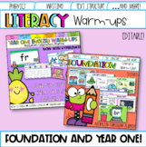 Editable Australian Year One and Foundation Literacy Warm-