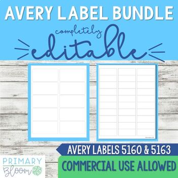 Editable Avery Label 5610 And 5613 Power Point Template Bundle By Primary Bloom