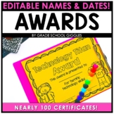 Editable Award Certificates, Classroom EOY Student Awards,