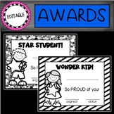 Black and White Editable End of the Year Awards