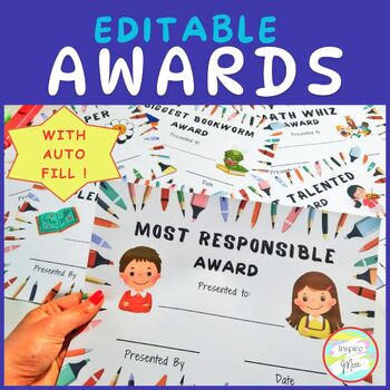 Preview of Editable Awards | Class Superlatives Certificates