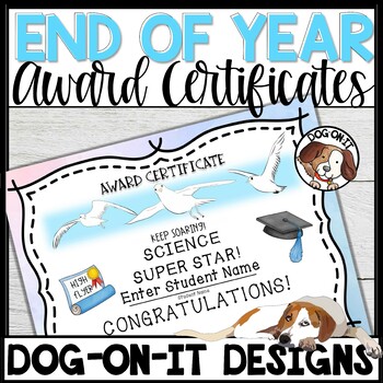 Preview of Editable Awards and Certificates Birds