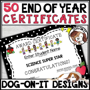 Preview of End of Year Awards and Certificates Editable