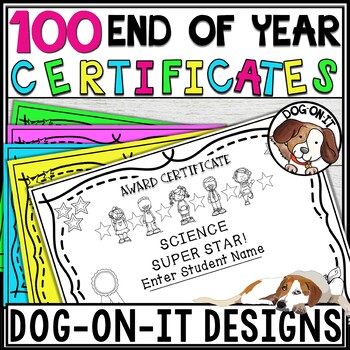 Preview of End of Year Award Certificates Editable