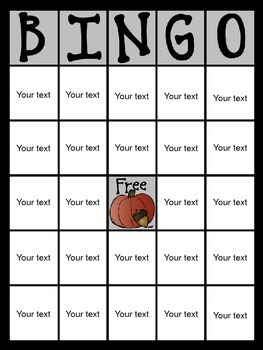 Free Editable Bingo Cards