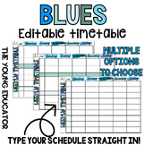 Editable 'BLUES' Teacher Timetable Template