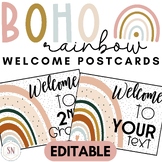 Boho Rainbow Postcards - Back to school | Editable