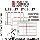 Editable 'BOHO' Teacher Timetable Template