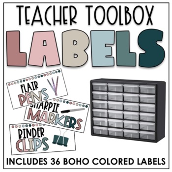 Preview of Editable BOHO Teacher Toolbox Labels