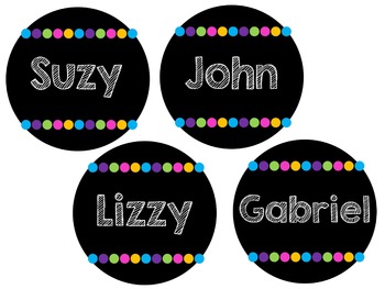 Editable BRIGHT Circle Labels by Sassy Little Teacher | TpT