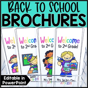 Preview of Editable Back To School Brochures for Meet the Teacher, Open House