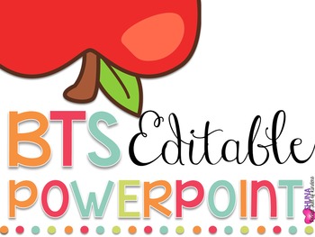 Preview of Editable Back To School/Open House Powerpoint