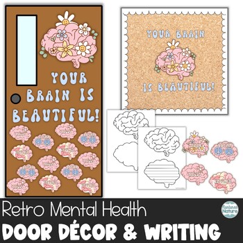 Preview of Editable Back to School Bulletin Board – Mental Health Door Decor with Name Tags