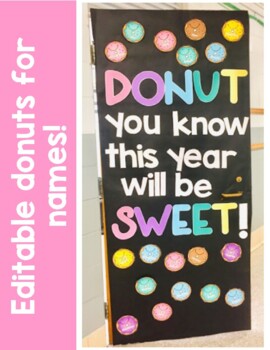 Preview of Editable Back to School-Donut Door Display or Bulletin Board