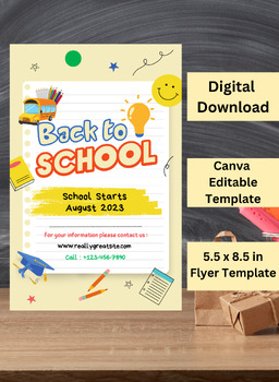 Preview of Editable Back to School Event Flyer Template | Canva Editable | Instant Download