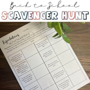 Preview of Editable Back to School Expectations Scavenger Hunt