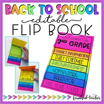 Preview of Editable Back to School Flip Book