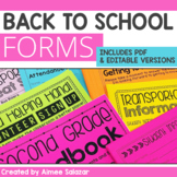 Editable Back to School Forms {PDF Version Also Included}