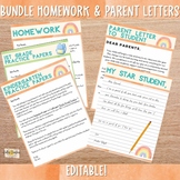 homework letter to parents template