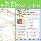 Editable Welcome Back to School Letters and Forms (Prescho