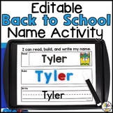 Editable Back to School Name Practice Activity