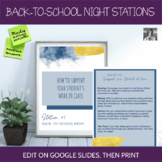 Editable Back-to-School Night Stations