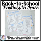 Editable Back-to-School Routines Checklist