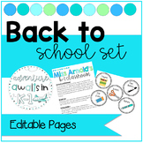 Editable Back to School Set