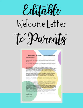 Preview of Editable Back to School Welcome Letter