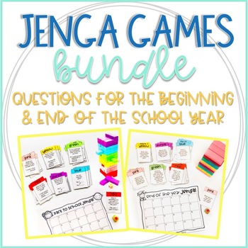 Preview of Editable Back to School and End of the Year Jenga Games Bundle