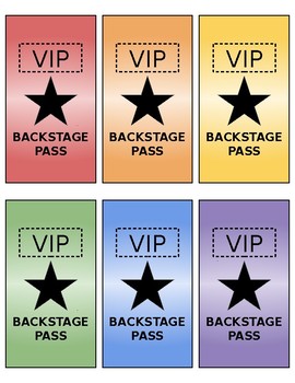 Editable Backstage Vip Passes By Little Miss Fourth Grade Tpt