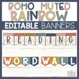 Editable Banners Boho Rainbow Bunting