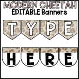 Editable Banners | Modern Cheetah Classroom Decor Editable