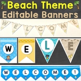 Editable Banners & Welcome Pennants Beach Theme (4 Designs)