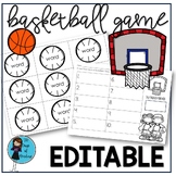 Editable Basketball Game - Customize Reading or Math Skill