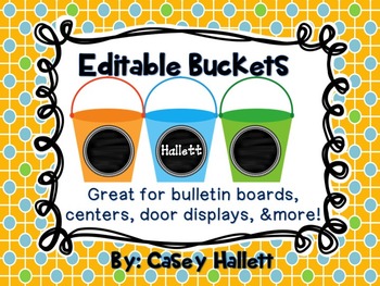 Preview of Editable Beach Pails {Centers, Door Display, Bulletin Boards}