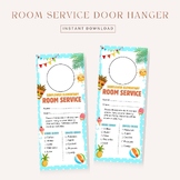 Editable Beach Room Service Door Hanger 3.5x8.5in