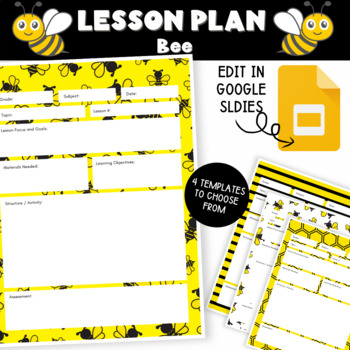 Preview of Editable Bee Lesson Plan Template | Google Slides