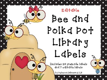 Preview of Editable Bee Library Labels