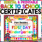 Editable Digital & Printable Back to School Certificates a