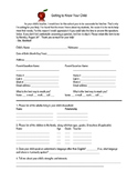 English Editable Beginning of the Year Parent Questionnaire