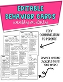 Editable Behavior Cards: Daily or Weekly